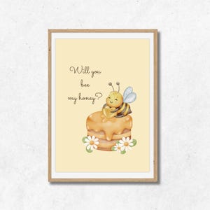 Abeillerez-vous mon miel ? | Saint-Valentin | Amour | Imprimable | Jeu de mots | Impression numérique | Citations | JPG | Carte | Sucré | Impression artistique