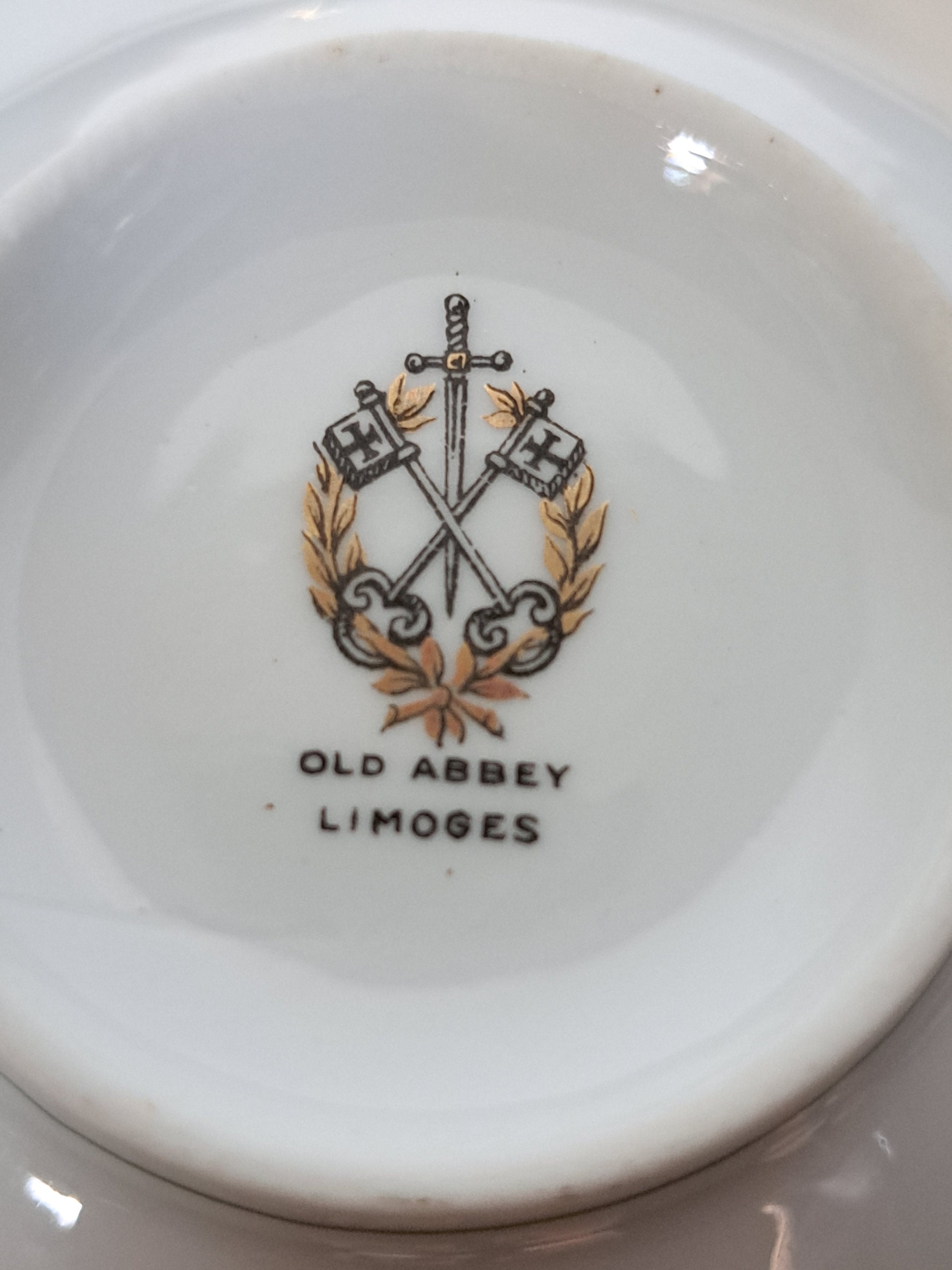 Vintage Old Abbey Limoges Green & Gold Tea Cup and Saucer and Etsy