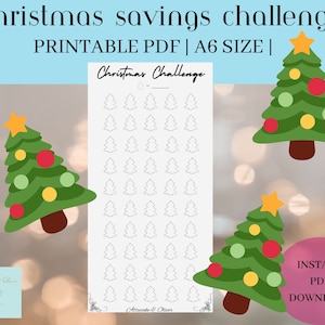 Printable Holiday or Christmas Savings Challenge | Christmas Savings | Specify Your Own Budget | A6 Size | Cash Stuffing | Cash Budgeting