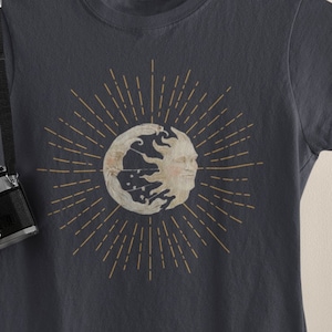 Sun & Moon Tee, Celestial Shirt, Lunar Solar Top, Day and Night T-Shirt, Heavenly Shirt