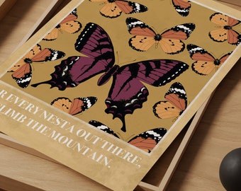 Per ogni Nesta là fuori, stampa fisica, Scala la montagna, stampata e spedita, stampa ispirata a Nesta, arte ACOTAR, arte del libro, Sarah J Maas