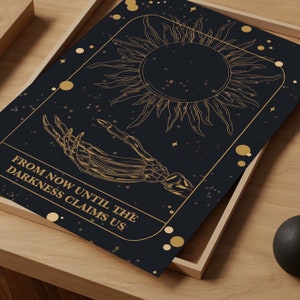 Von jetzt bis die Dunkelheit uns beansprucht, Thron Aus Glas Inspirierter Druck, Bookish Art, TOG, Fanart, Sarah J Maas, Booktok, The Thirteen, Manon