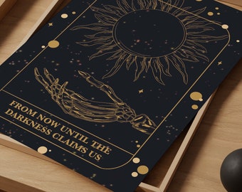 Från nu tills mörkret gör anspråk på oss, Glastroninspirerat tryck, Bokkonst, TOG, Fanart, Sarah J Maas, Booktok, De tretton, Manon