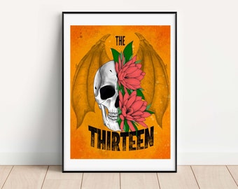 The Thirteen Throne of Glass Print, TOG Inspired Print, Manon Blackbeak, Fanart, Sarah J Maas, The Thirteen witches, book art, fantasy art