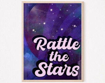 Rattle The Stars Throne of Glass print, TOG Inspired, Bookish Art, Aelin Print, Sarah J Maas, Bookart, Fanart, Fantasy Print