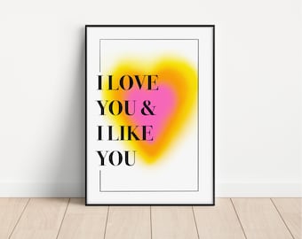 Ti amo e mi piaci stampa digitale, Parks and Rec Inspired, Leslie e Ben, Leslie Knope, Fanart, stampa TV Show