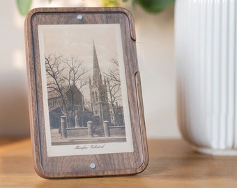 Solid wood 6-inch frame, horizontal and vertical photo display, children's frame, walnut wood, cherry wood, white wax wood frame