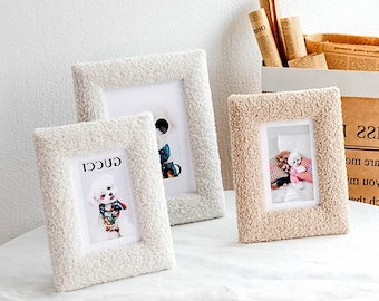 6x4, 7x5 frame, Teddy velvet cute frame, plush creative photo display, children&#39;s frame, free photo development