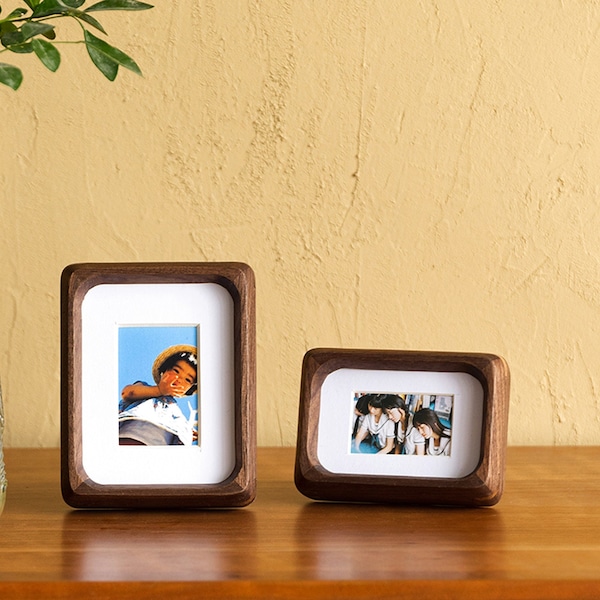 Solid wood mini frame, ID frame, creative photo display, children's frame, Polaroid display, free printing of photos