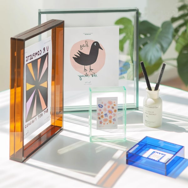 Transparent acrylic photo frame, double-sided display box, poster mounting, desktop photo frame, wall mounted color decoration