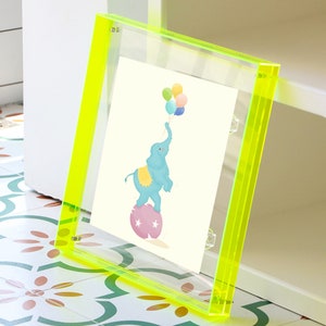 Colorful acrylic transparent photo frame, box with double-sided display, poster mounting, desktop photo frame, wall hanging color decoration Zielony