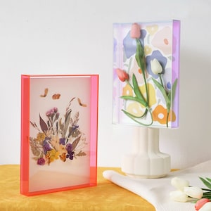 Colored acrylic hollow transparent frame, dry flower storage display frame, poster mounting, desktop frame, wall mounted color decoration