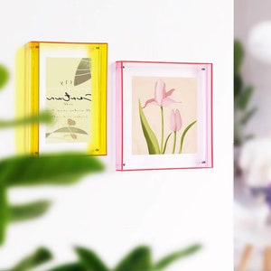 Colorful acrylic transparent photo frame, box with double-sided display, poster mounting, desktop photo frame, wall hanging color decoration zdjęcie 8