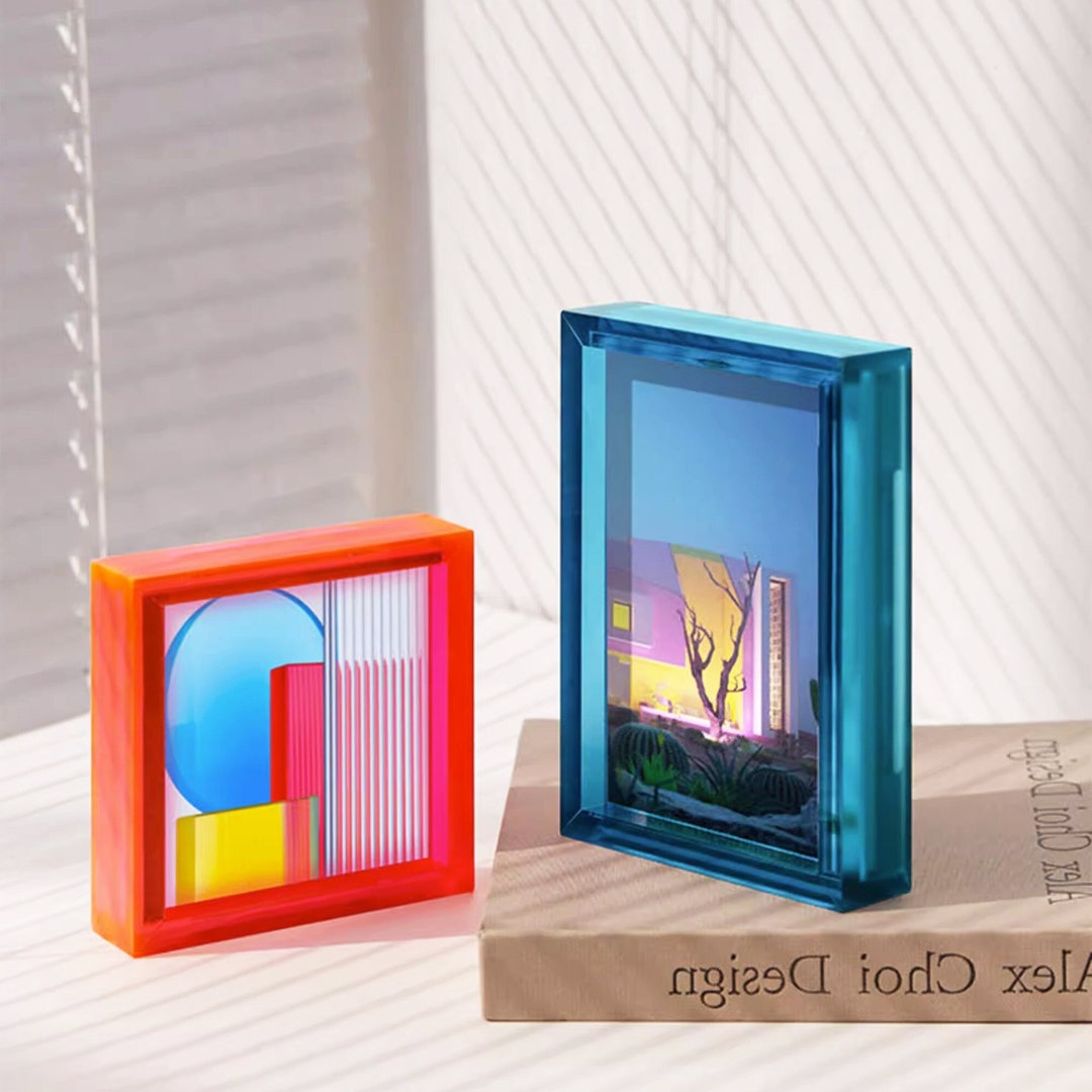 Colorful Acrylic Matte Frame, Art Display Box, Poster Mounting, Desktop