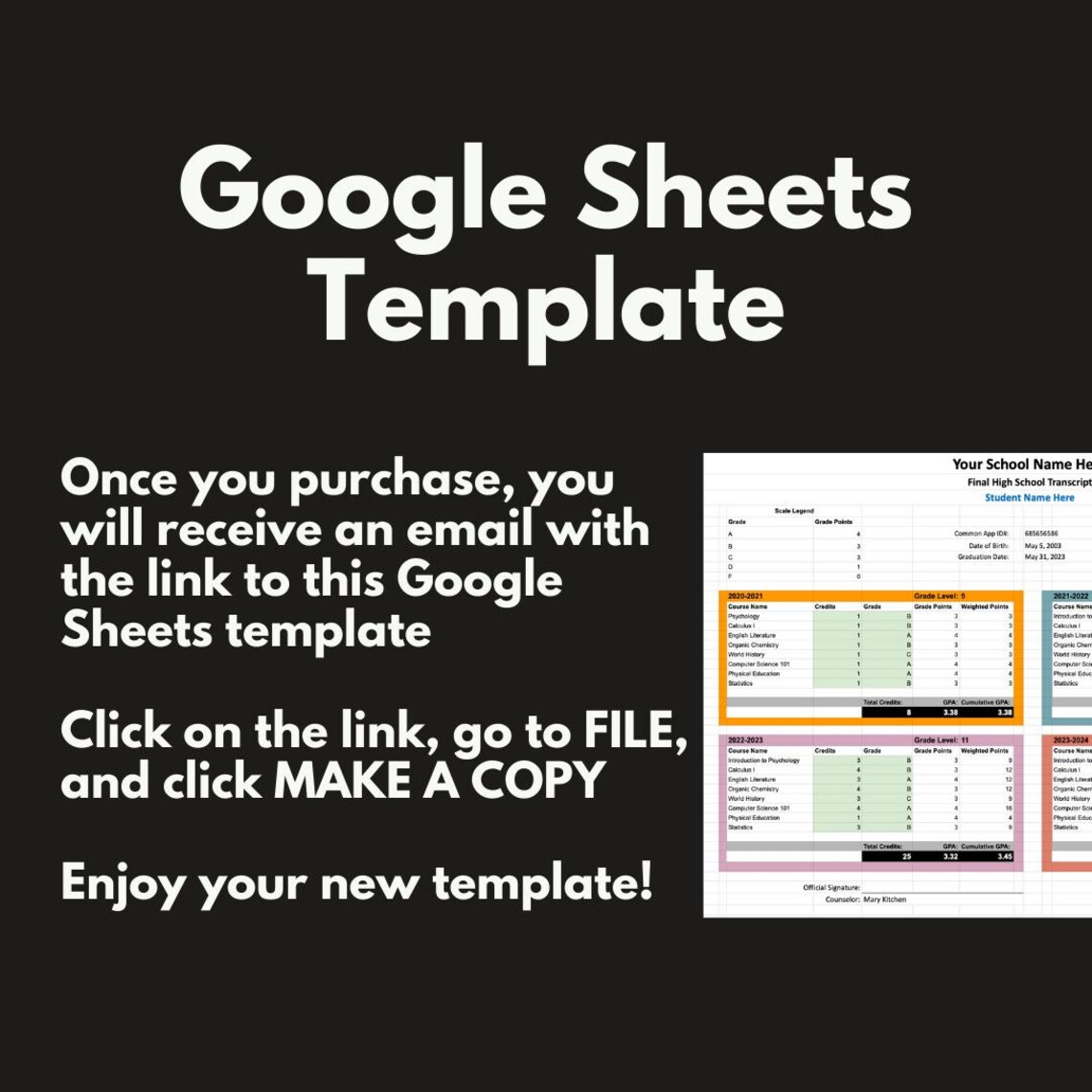 Unofficial high school homeschool transcript template college job