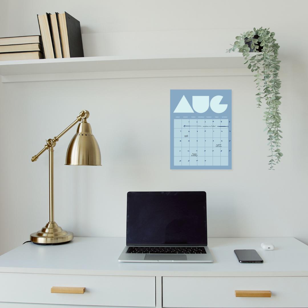 Editorial Calendar Printable Bold Vibrant Mid Century Modern Wall Art ...