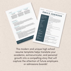 College Resume Canva Template for Students Printable High School ...