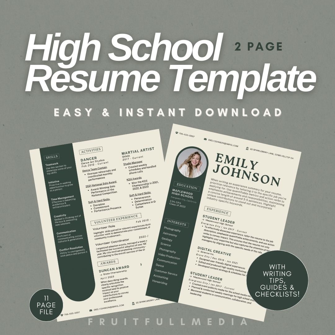 High School Resume Template Resume Format Resume Template With Photo High School Resume Template Resume Format Resume Template With Photo