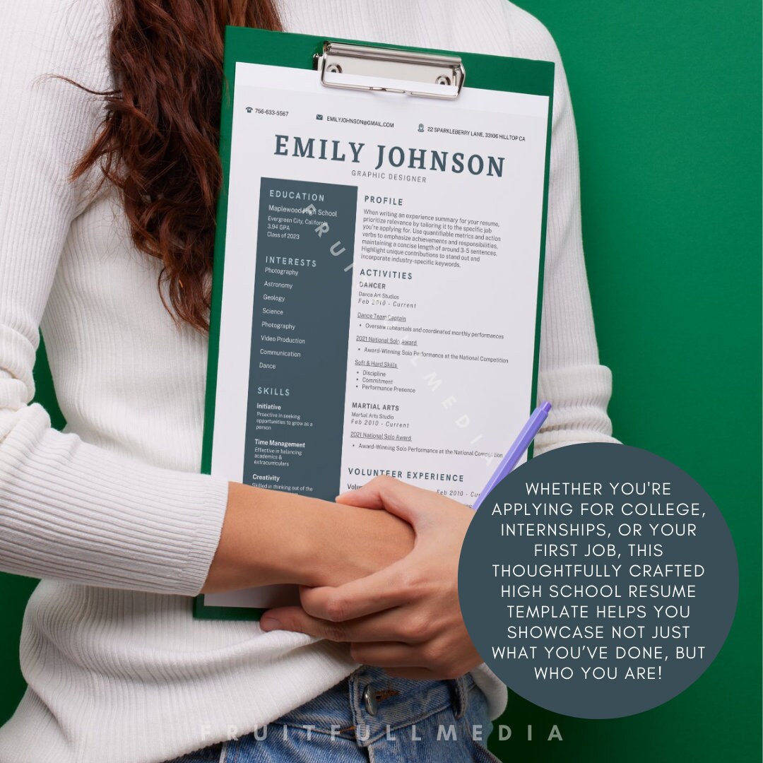 College Resume Canva Template for Students Printable High School ...