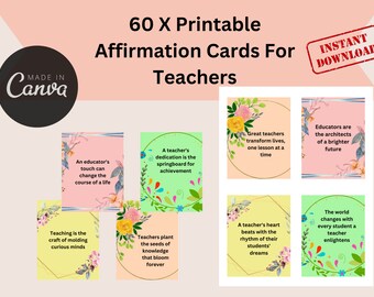 60 Printable Affirmation Cards for Nurse Appreciation Week/day, Digital ...