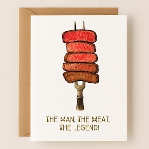 Steak Fathers Day Card - Etsy