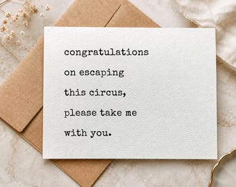 Funny Coworker Farewell Card, New Job Congratulations Gift, Retirement Goodbye Card
