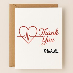Personalized Nurse Thank You Card: Heartbeat Design, Custom Appreciation