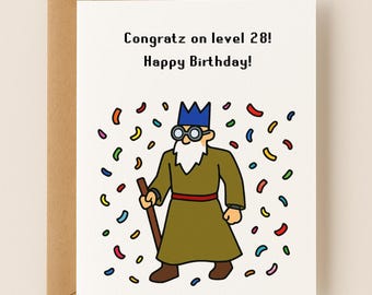 Runescape Birthday Card: Wise Old Man, Customizable Text