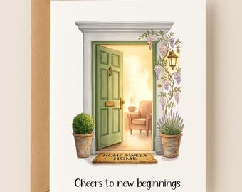 Personalized Housewarming Card, Custom Moving Congratulations, New Home Gift, Realtor Card
