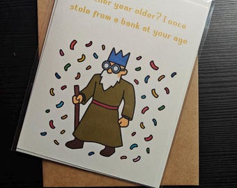 Runescape Birthday Card: Wise Old Man, Customizable Text