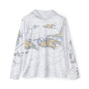 British Virgin Islands Fishing Hoodie | Men&#39;s UPF 50+ Moisture-Wicking Hoodie | Lightweight Boating & Travel Pullover