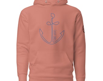 Great Lakes Anchor Hoodie, Unisex Lake Huron Sweatshirt