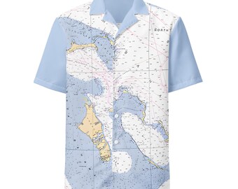 Bahamas Nautical Map Button Down Shirt