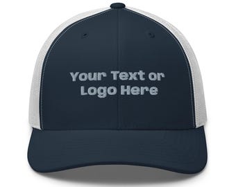 Custom Embroidered Trucker Hat | Retro Mesh Back Hat | Custom Logo Hat | Custom Business Hat | Custom Team Hat | Customized Hat Gift