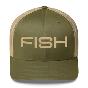 FISH Trucker Hat | Fishing Hat for Men | Fisherman Gift | Mesh Fishing Cap | Outdoor Hat for Fishing
