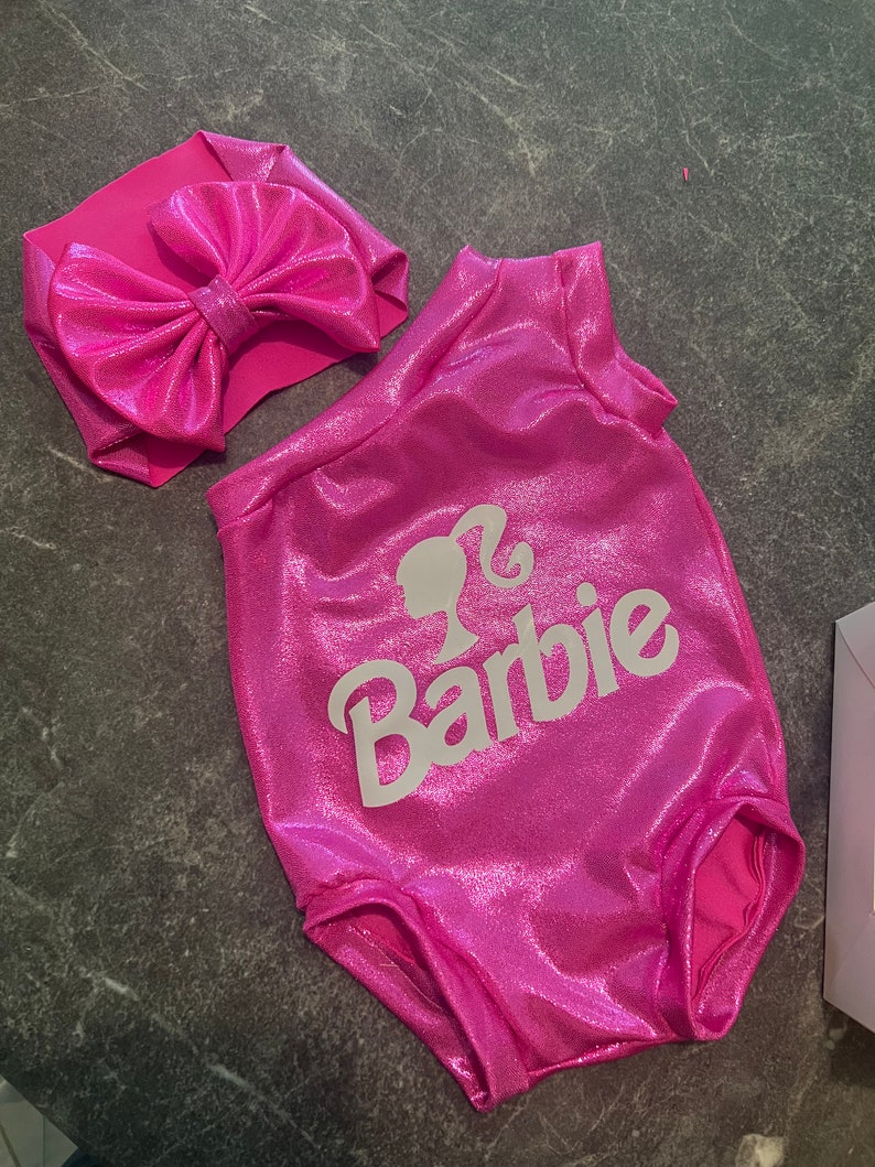 Barbie Onsie /headwraps/bow set