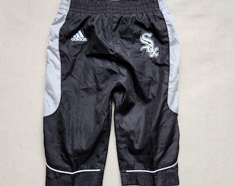 Vintage Adidas Chicago White Sox Baby Wind Hose Schwarz Weiß Säugling 6-9 Monate