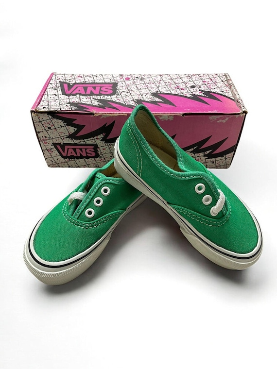 Vintage 90s Vans Deck Shoes, Emerald Green, Toddler Size 9.5