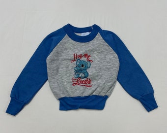 90s Deadstock Kids Vintage Hug Me Koala Montreal Canada Souvenir Sweatshit 2/3y