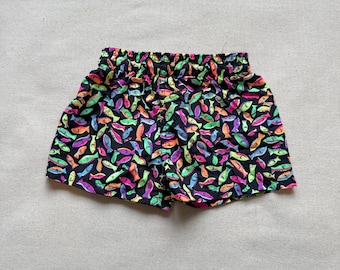 Vintage 90s Baby OshKosh Neon Fish Swim Trunks Shorts 6-12M AOP