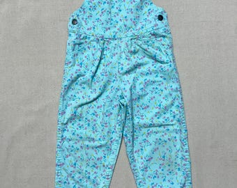 Vintage Oshkosh Bgosh Floral Overalls: 90s Kids Mint Green, 4-6y