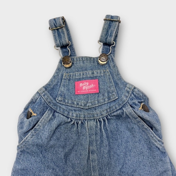 90s Baby Vintage Oshkosh Denim Overall Made in USA 12m Pink
