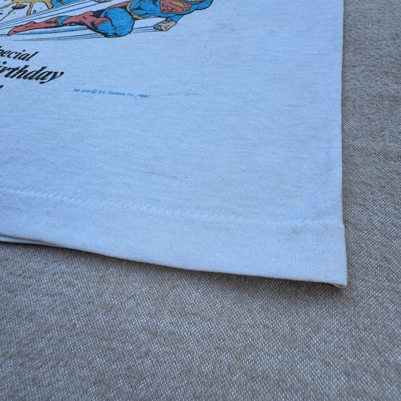 80s Kids Toddler Vintage Ringer Superman Special 50Th Birthday Design Short Sleeve White T-Shirt 3Y 4Y 5Y