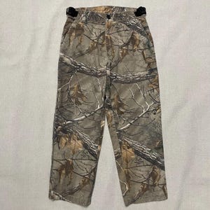 Kids Youth Preloved Woodland Realtree Camo Adjustable Waist Straight Leg Light Weight Pants / Youth M 8y 9y 10y