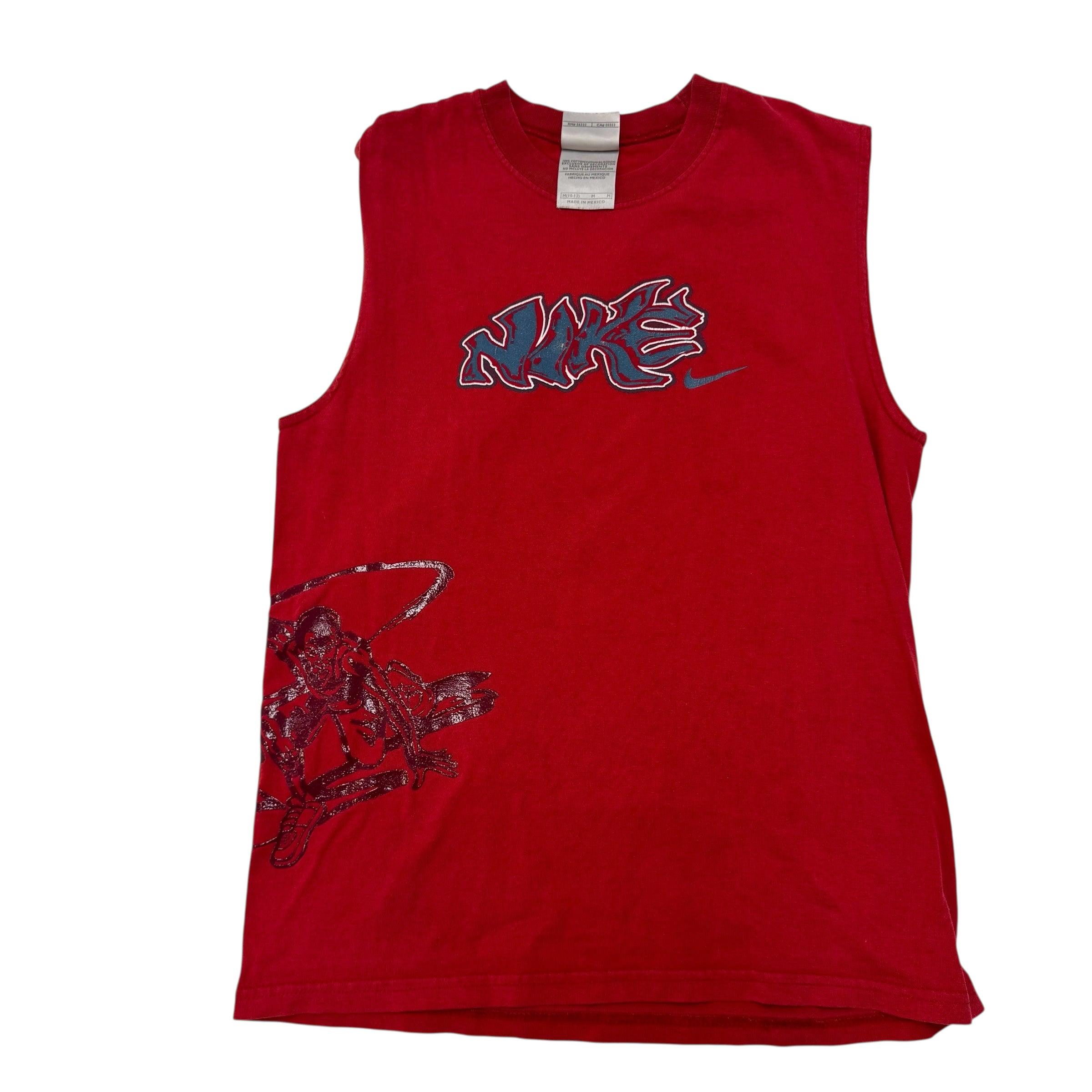 Y2K Kids Vintage Nike Red 100% Cotton Loose Tank Top M - Etsy