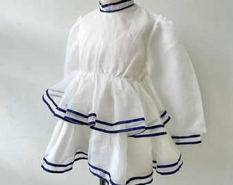 Authentique robe en dentelle de tirage au sort en polyester Christian Dior pour enfants, années 70 et 80, 2 ans à 4 ans