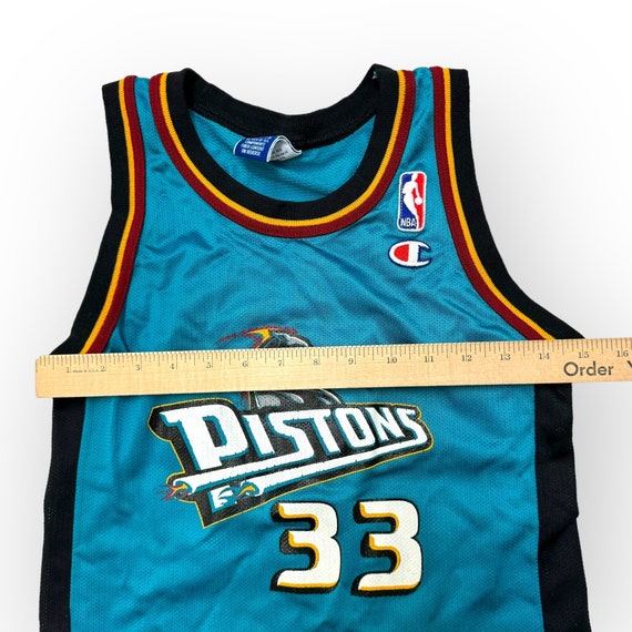 90s Kids Youth Vintage Champion Pistons #33 Hill Basketball