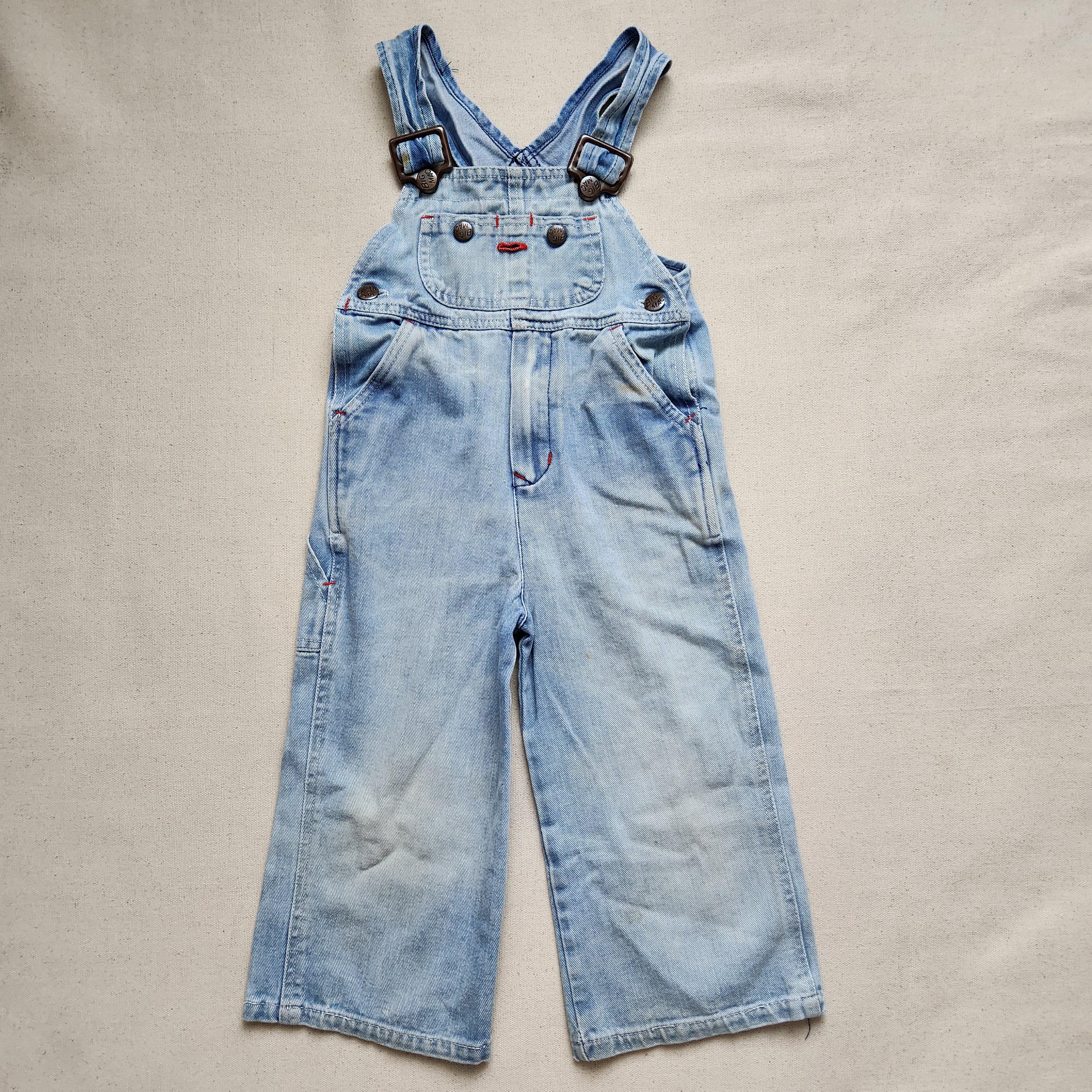 Vintage 70s JCPenney Big Mac Denim Overalls Toddler Fits 2-3T Workwear Distressed