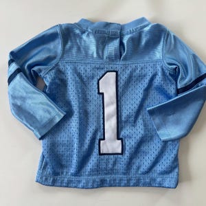 Vintage Nike UNC Tar Heels Babytröja 3-6 månader Carolina Blå Nummer 1 Y2K Mini Sportswear Gameday Kidcore bild 7