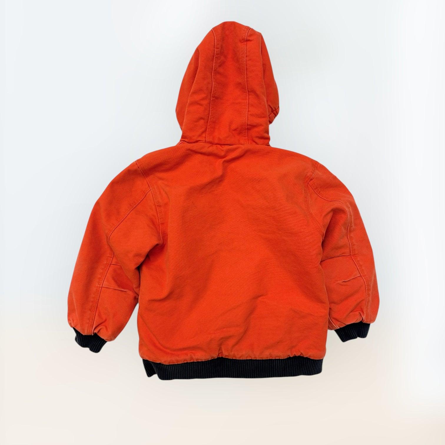 Kids Vintage Rare Color Carhartt Active Orange Safety Zip Lined